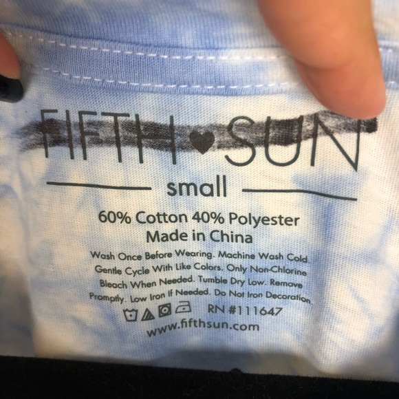 FIFTH SUN WEEKEND SO HARD BLUE TIE DYE GRAPHIC T S - Picture 3 of 3